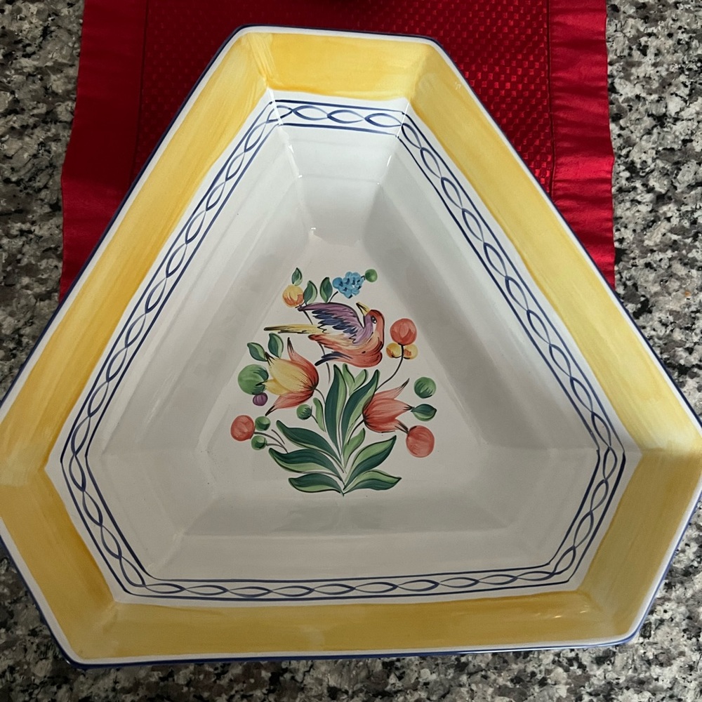 Herend pottery. Morning Song pattern. Hand painted. Serving dish.